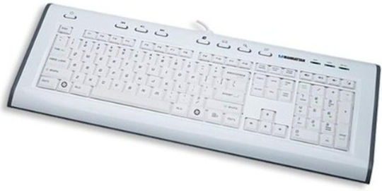 Manhattan Advanced Multi-Media Keyboard Само клавиатура Английски US Бял