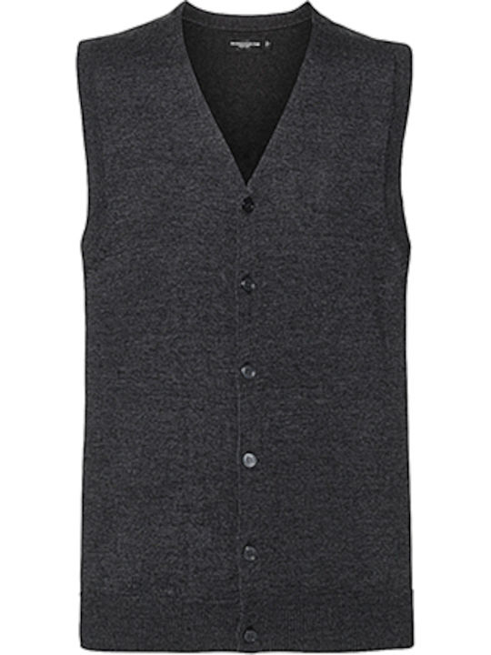 Russell Europe Men's Sleeveless Promotional Cardigan Gray