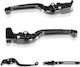 Barracuda Set of Motorcycle Brake/Clutch Levers Flexible Adjustable for Honda Integra 700 / Integra 750 / SH 300 Black HI7127
