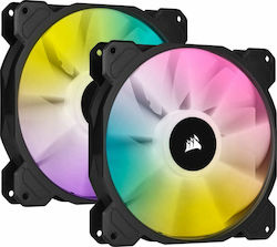 Corsair iCUE SP140 RGB Elite Performance Case Fan με Σύνδεση 4-Pin PWM 2τμχ