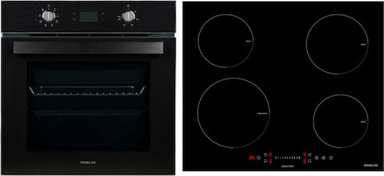 Davoline DSBO 8004 + IND 7204 Φούρνος άνω Πάγκου 72lt με Επαγωγικές Εστίες Π59.4εκ. Μαύρος