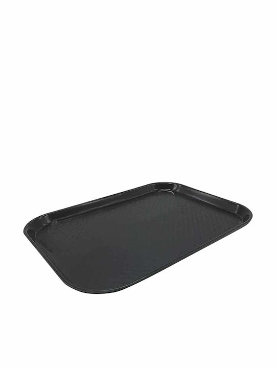 Plastic Dreptunghiular Tavă de Servire Antiderapant în Culoare Negru 45.5x35.5cm 1buc