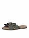 Flache Sandalen für Damen in Grün Farbe