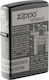 Zippo Newsprint Ветроустойчив Запалка с Пламък в Сив Цвят
