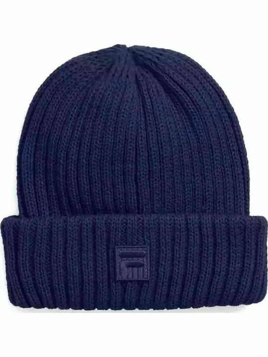 Beanie Ανδρικός Σκούφος με Rib Πλέξη σε Navy Μπλε χρώμα