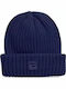 Beanie Ανδρικός Σκούφος με Rib Πλέξη σε Navy Μπλε χρώμα