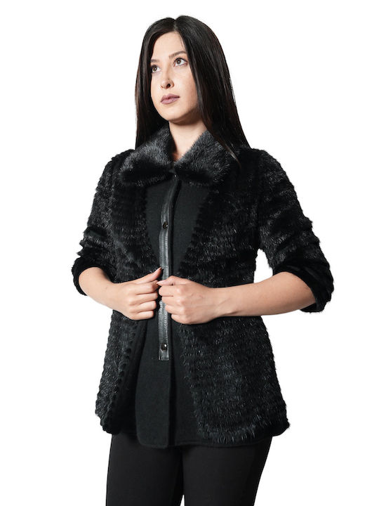 1114A WOMEN'S MINK MINK JACKET BLACK