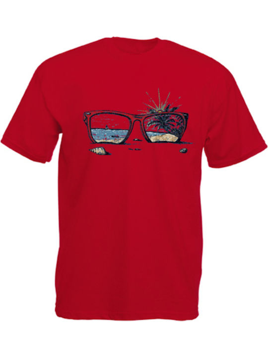 Summer Glasses t-shirt Κόκκινο