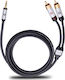 Oehlbach Oehlbach 3,5mm Klinkenkabel - RCA-Stecker Schwarz 3m mit Vergoldeten Anschlüssen D1C60004
