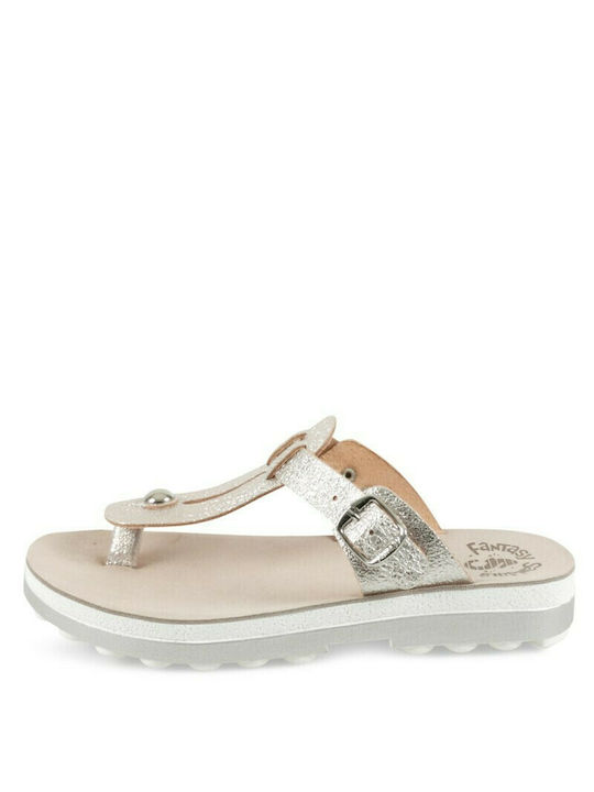 Fantasy Sandals Mirabella Leather Women's Flat Sandals In Gray Colour
