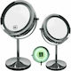 Gloria Lighted Tabletop Makeup Mirror Zoom x3 Silver