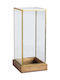 JK Home Decoration Candle Holder Glass Gold 15x15x16cm 1pcs