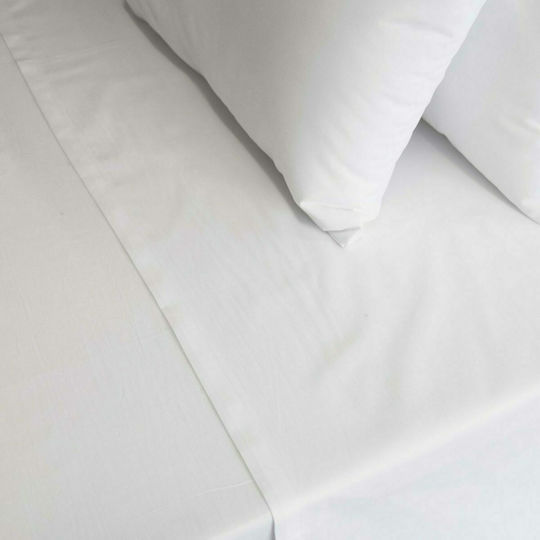 Decocraft Hotel Sheet White Single 160x240cm Cotton & Polyester 1pcs