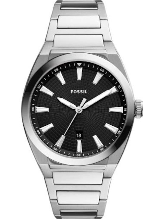 Fossil Everett Ceas Din Bărbat 42mm Baterie cu Brățară din Metal Argintie