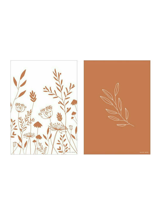 Little Dutch Παιδική Αφίσα Wild Flowers Rust Διπλής Όψης 42x30εκ.