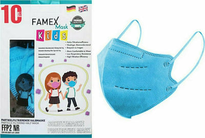 Famex Kids Mask FFP2 NR Mască de protecție FFP2 pentru copii Sky Blue 10buc