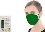 Famex Disposable Protective Mask FFP2 Particle Filtering Half NR Forest Green 10pcs