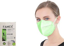 Famex Particle Filtering Half Mask FFP2 NR Mască de protecție FFP2 Acid Green 10buc