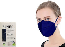 Famex Disposable Protective Mask FFP2 Particle Filtering Half NR Midnight Blue 10pcs