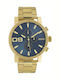 Oozoo Τimepieces Men's Watch 45mm Chronograph Battery with Gold Metal Bracelet