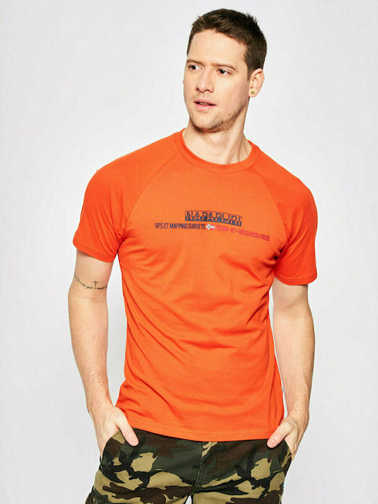 Napapijri Herren T-Shirt Kurzarm Orange