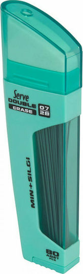 Serve 80 Pencil Leads Turquoise with Erasers 80 pieces Thickness 0.7mm Type 2B