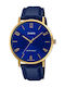 Casio Men's Watch 40mm Battery with Blue Leather Strap