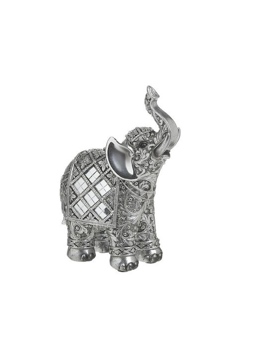 Inart Decorative Elephant Polyresin in Silver 12x6x16cm 1pcs