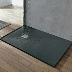Sirene Rectangular Artificial Stone Shower Black Slate Cast Marble 120x80x2.4cm