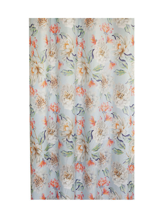 Decocraft Перде с Плик с Писалка Elise Flower Светлосин 140x270см