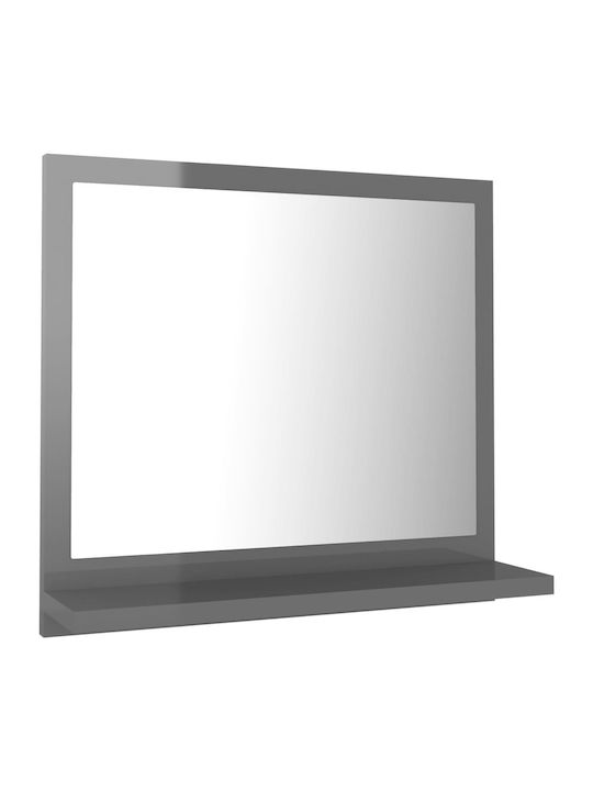 vidaXL Rectangular Bathroom Mirror Made of Chipboard with Shelf 40x37cm Gray