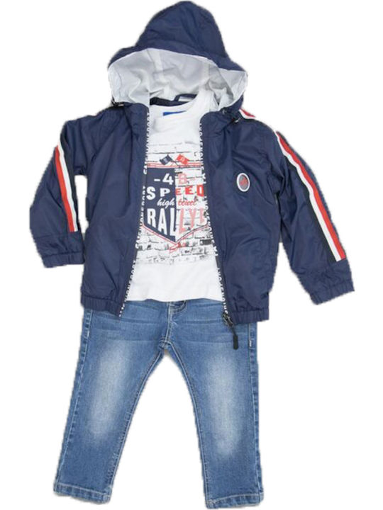 New College Kids Set with Pants & Jacket Winter 3pcs Navy Blue