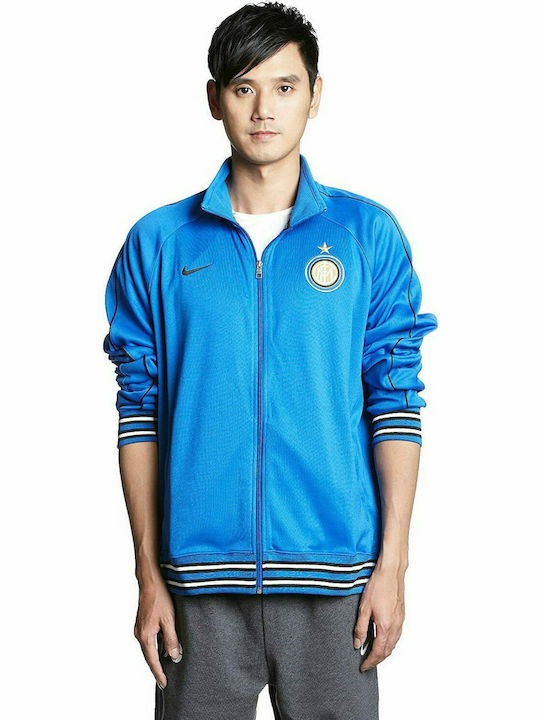 Nike Inter Men's Sweatshirt Jacket with Pockets Blue