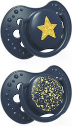 Lovi Baby Stardust Suzete ortodontice Silicon Albastru Stardust pentru 0-3 luni 2buc