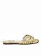 Links3 Women's Flat Sandals in Gold Color