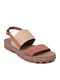 Fantasy Sandals Denise Δερμάτινα Γυναικεία Σανδάλια Flatforms σε Ταμπά Χρώμα