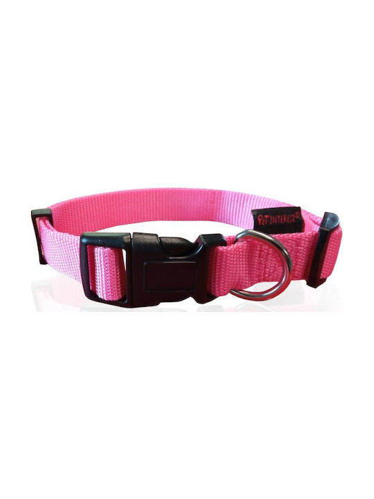 Pet Interest Plain Line Dog Collar Hot Pink Small 15mm x 22 - 40cm