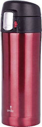 Smile Glass Thermos Stainless Steel Red 300ml with Mouthpiece STT-1/3