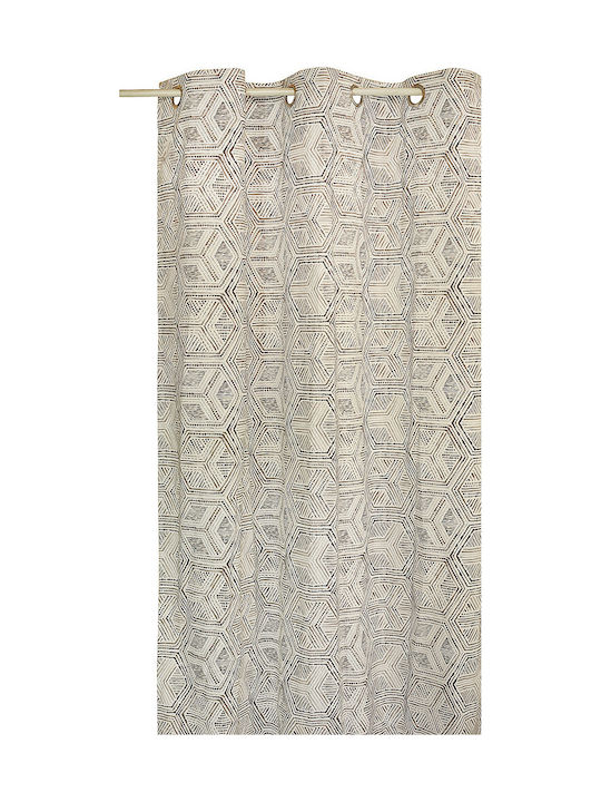 Decocraft Perdea Cu Coafură Geometrică Gri 140x260cm