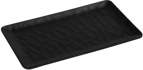 Espiel Wavy Matte Platou de Servire Dreptunghiular Ceramică Negru 26x15buc 1buc