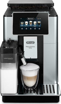 De'Longhi ECAM610.55.SB Automatic Espresso Machine 1450W Pressure 19bar for Cappuccino with Grinder Silver