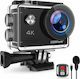 Campark X5 Action Kamera 4K Ultra HD Unterwasser (mit Gehäuse) mit WiFi Schwarz mit Bildschirm 2"