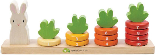 Tender Leaf Toys Stacking Toy Preschool Counting Carrots made of Wood for 18++ Months