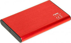 iBox HD-05 Hard Drive Case 2.5" SATA III with connection USB 3.2 in Rot color IEUHDD5R