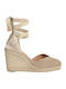 Chiara Women's Fabric Platform Espadrilles Beige