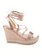 Famous Shoes Women's Ankle Strap Platforms Gold