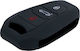 Car Key Cover Case made of with 3 Buttons for Peugeot in Black Color