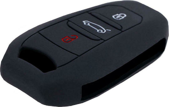 Car Key Cover Case made of with 3 Buttons for Peugeot in Black Color