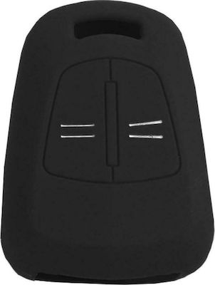 Silicone Car Key Cover Case with 2 Buttons for Opel Black