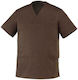 Egochef Blouse Chef Male Brown with Short Sleev...